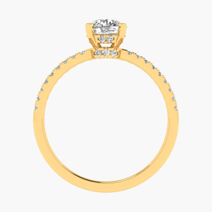 Pave-set Band Hidden Halo Diamond Ring