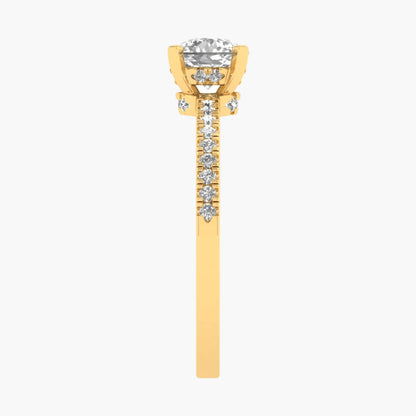 Pave-set Band Hidden Halo Diamond Ring