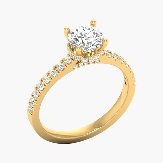 Round Brilliant Halo Engagement Diamond Ring