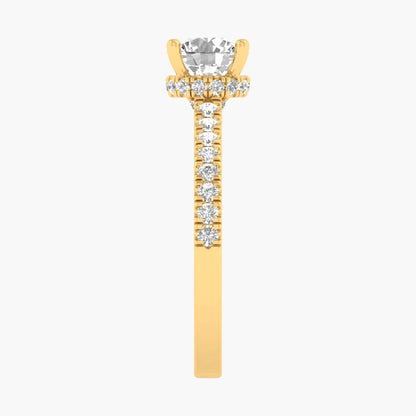 Round Brilliant Halo Engagement Diamond Ring