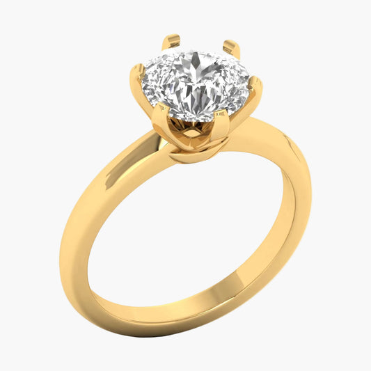 Gold ring with a diamond on a white background, branded 'Green Lab'.