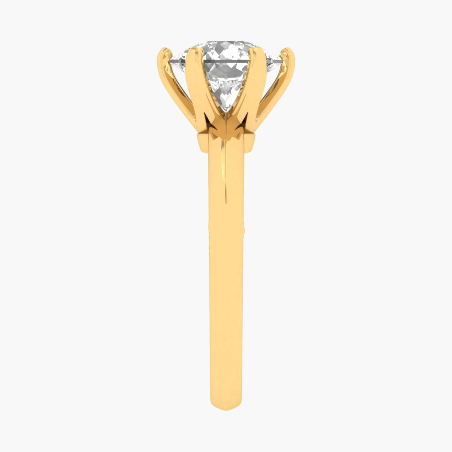 Gold ring with a clear gemstone on a white background, branded 'Green Lab'.