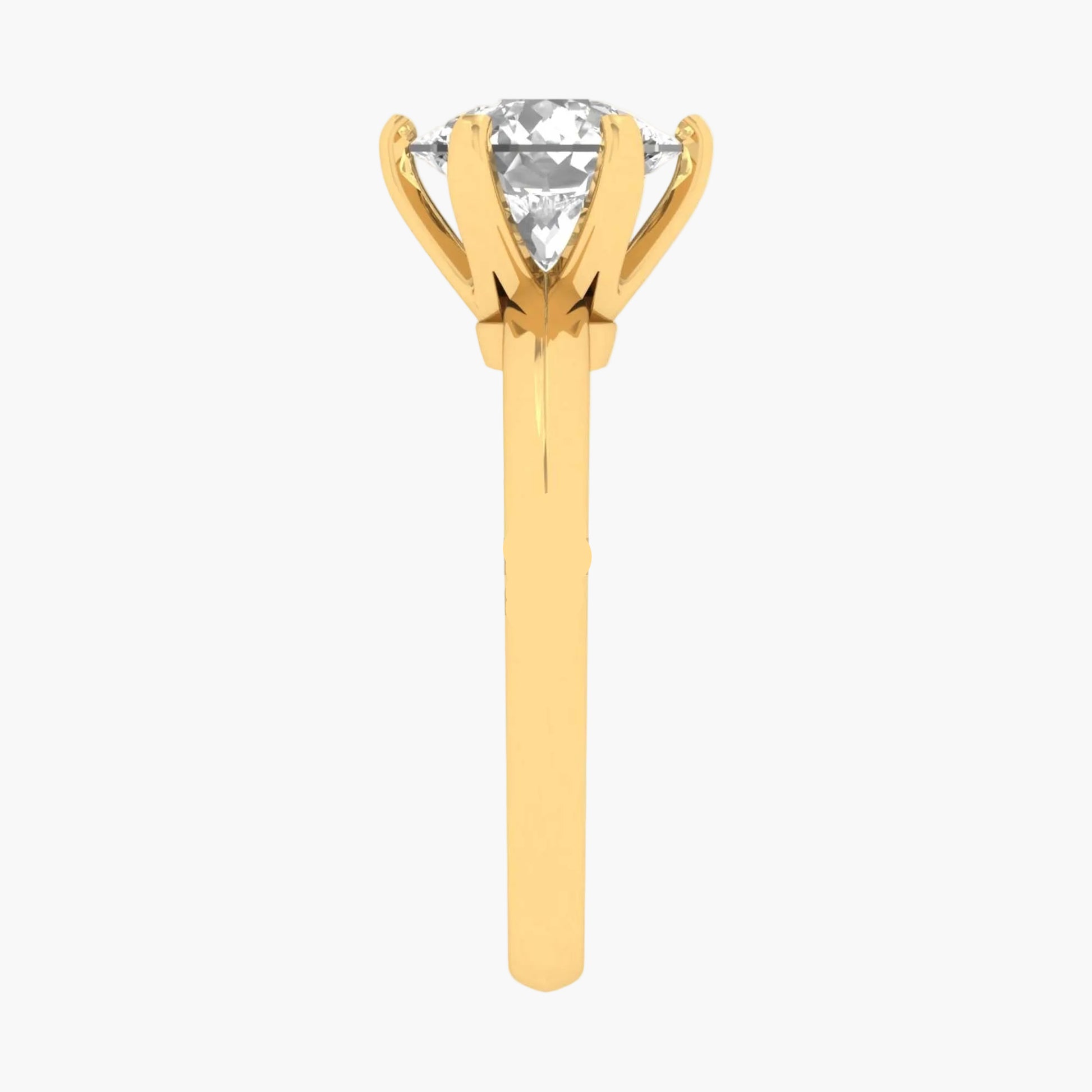 Gold ring with a clear gemstone on a white background, branded 'Green Lab'.