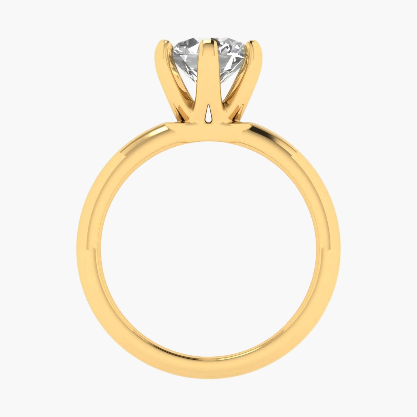 Gold ring with a diamond on a white background, featuring 'Green Lab' branding.