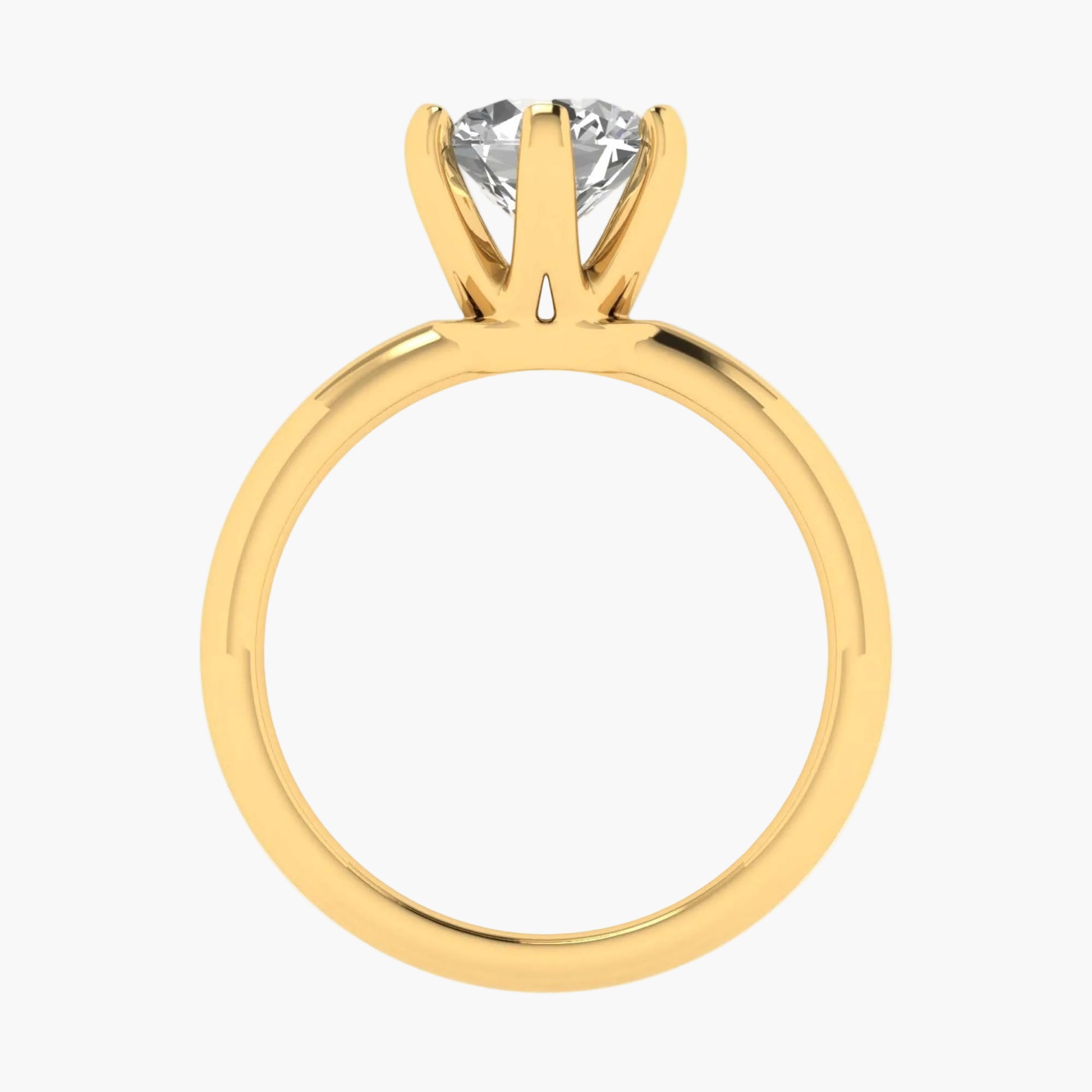 Gold ring with a diamond on a white background, featuring 'Green Lab' branding.