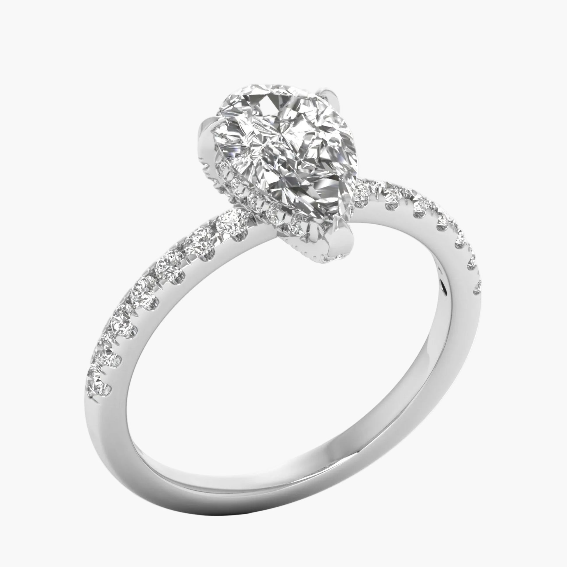 Diamond ring with 'Green Lab' branding on a white background