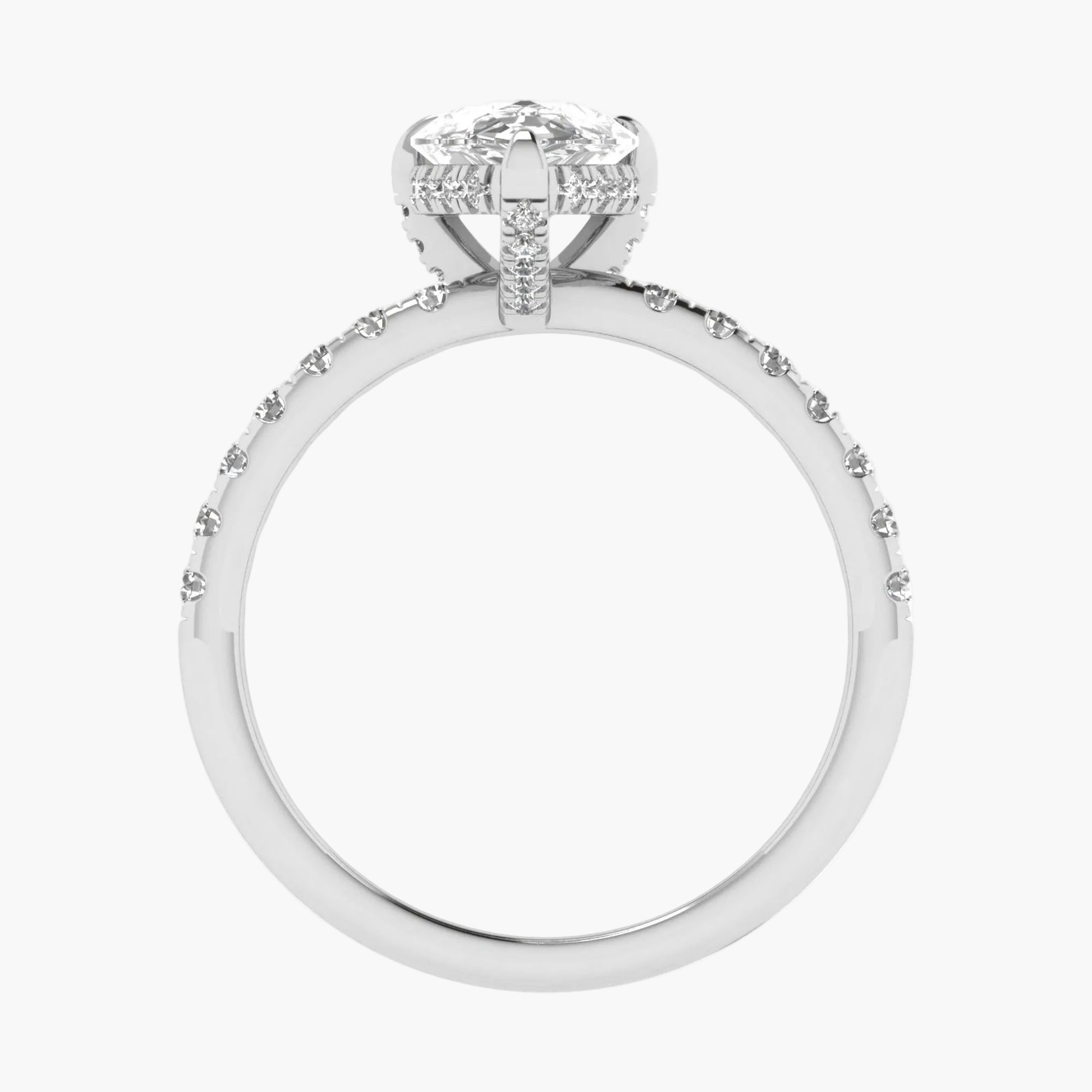 Diamond ring with 'Green Lab' branding on a white background
