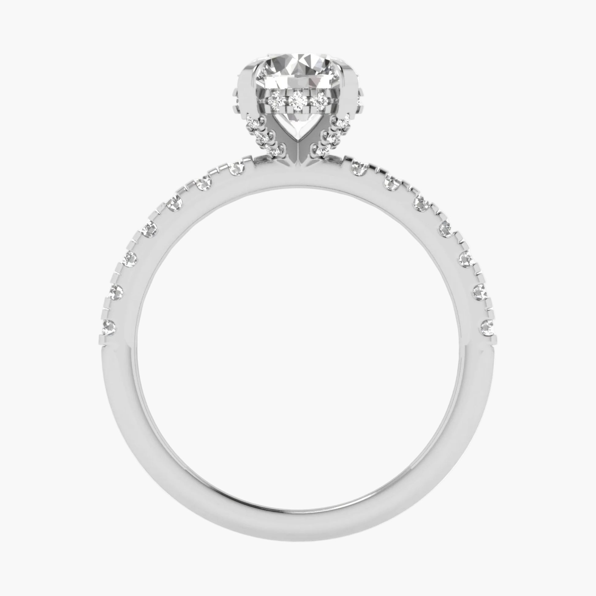 Diamond ring with 'Green Lab' branding on a white background