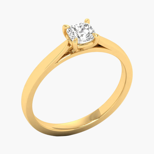 Gold ring with a diamond on a white background, branded 'Green Lab'.