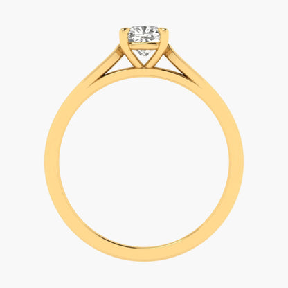 Gold ring with a diamond on a white background, branded 'Green Lab'.