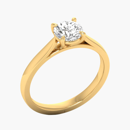 Cathedral Solitaire Engagement Diamond Ring