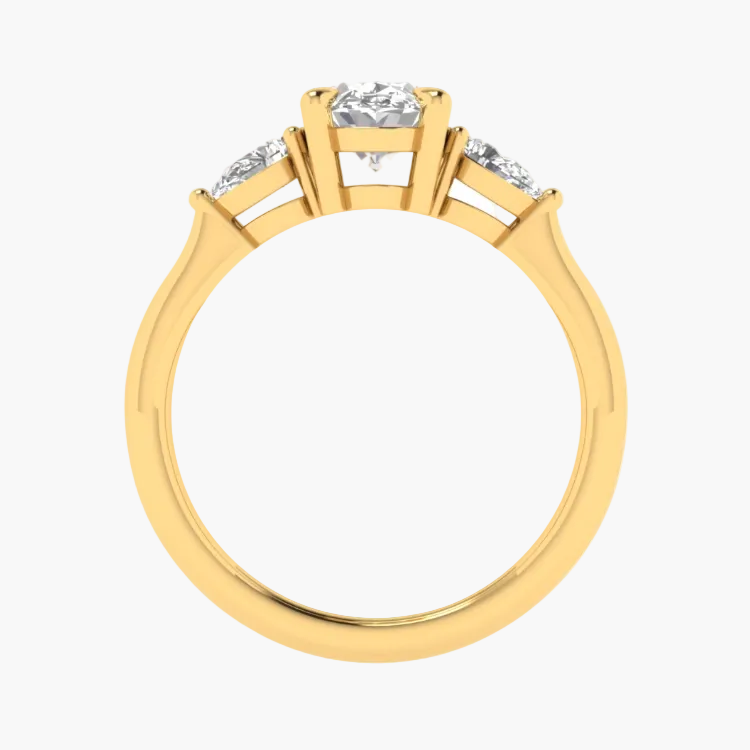 Gold ring with diamonds on a white background, featuring 'Green Lab' branding.