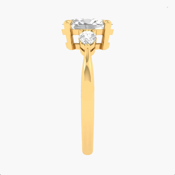 Gold ring with a diamond on a product page