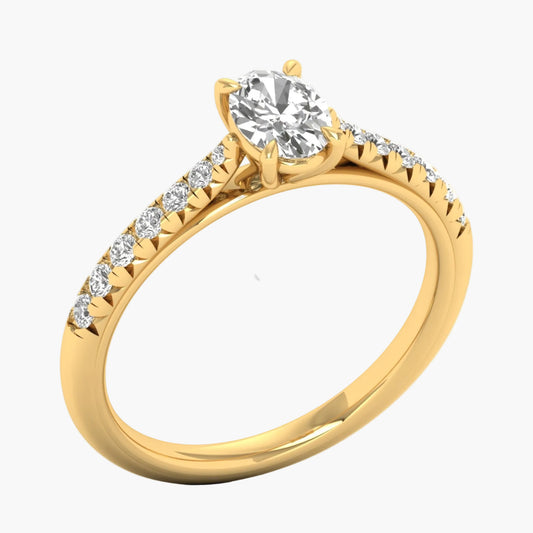Radiant Offset Diamond Split-Shank Ring