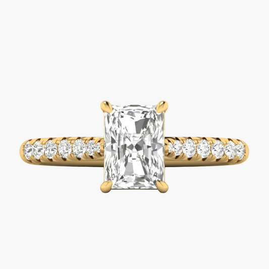 Luxury Radiant Cut Pave Diamond Ring
