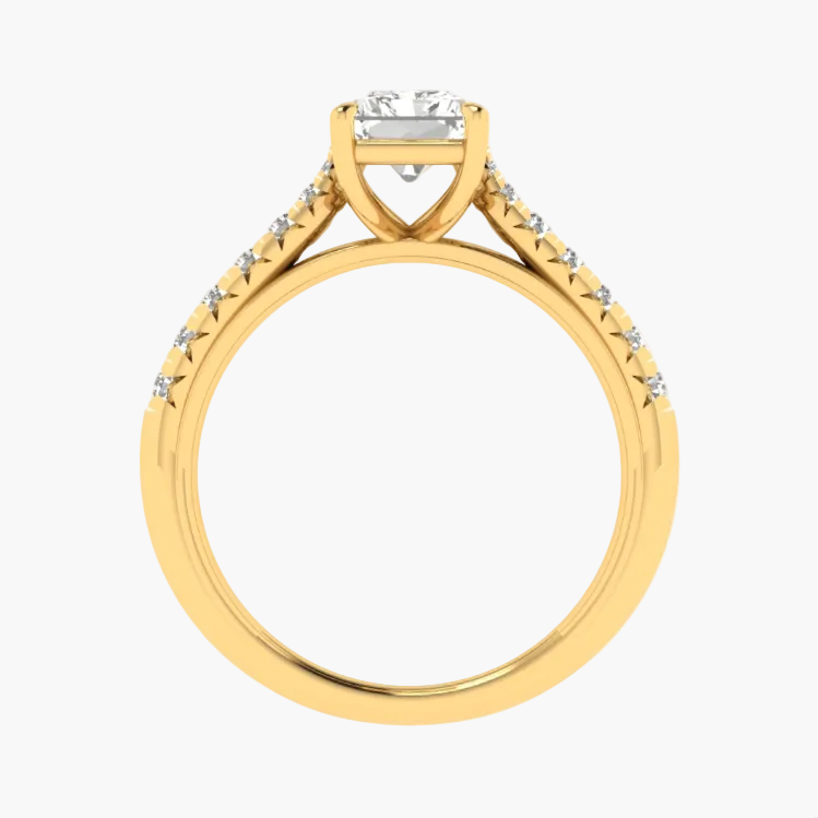 Luxury Radiant Cut Pave Engagement Diamond Ring