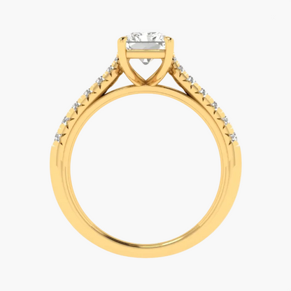 Luxury Radiant Cut Pave Engagement Diamond Ring