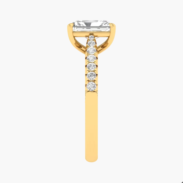 Luxury Radiant Cut Pave Engagement Diamond Ring