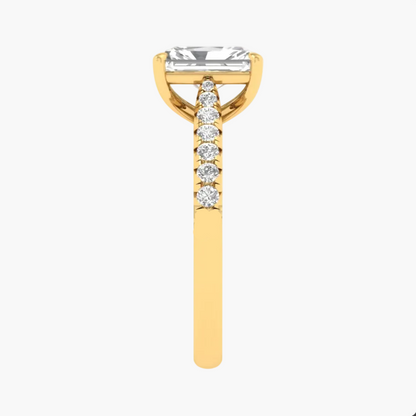 Luxury Radiant Cut Pave Engagement Diamond Ring