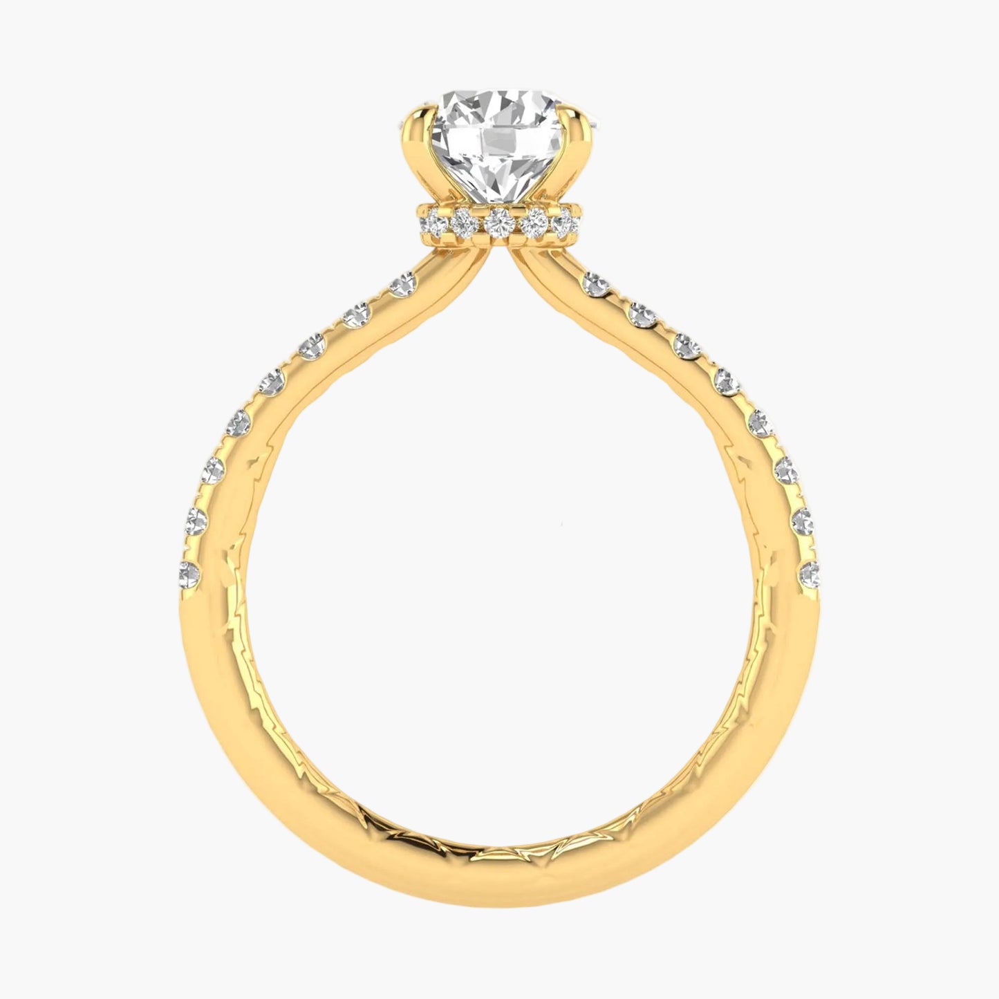 Gold ring with a diamond on a white background, branded 'Green Lab'.