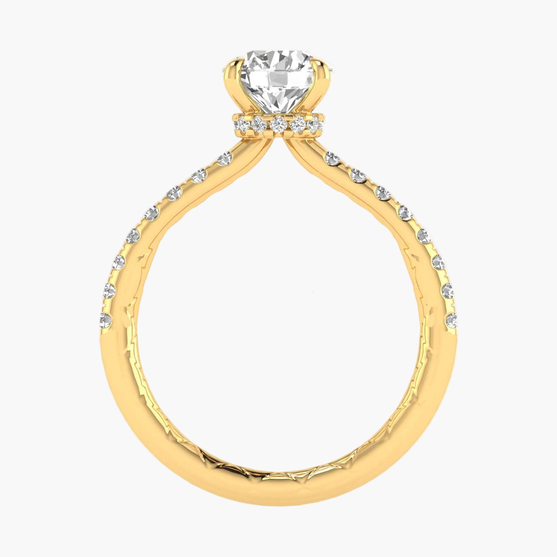 Gold ring with a diamond on a white background, branded 'Green Lab'.