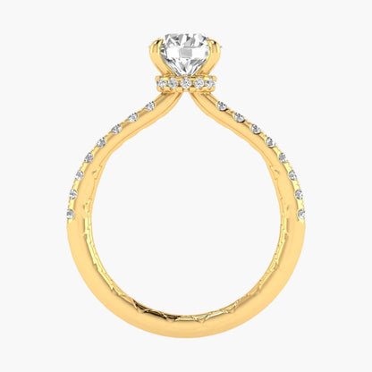 Gold ring with a diamond on a white background, branded 'Green Lab'.
