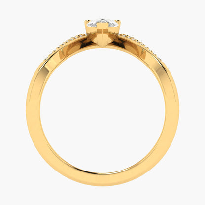 Modern Asymmetric Curved Diamond Ring