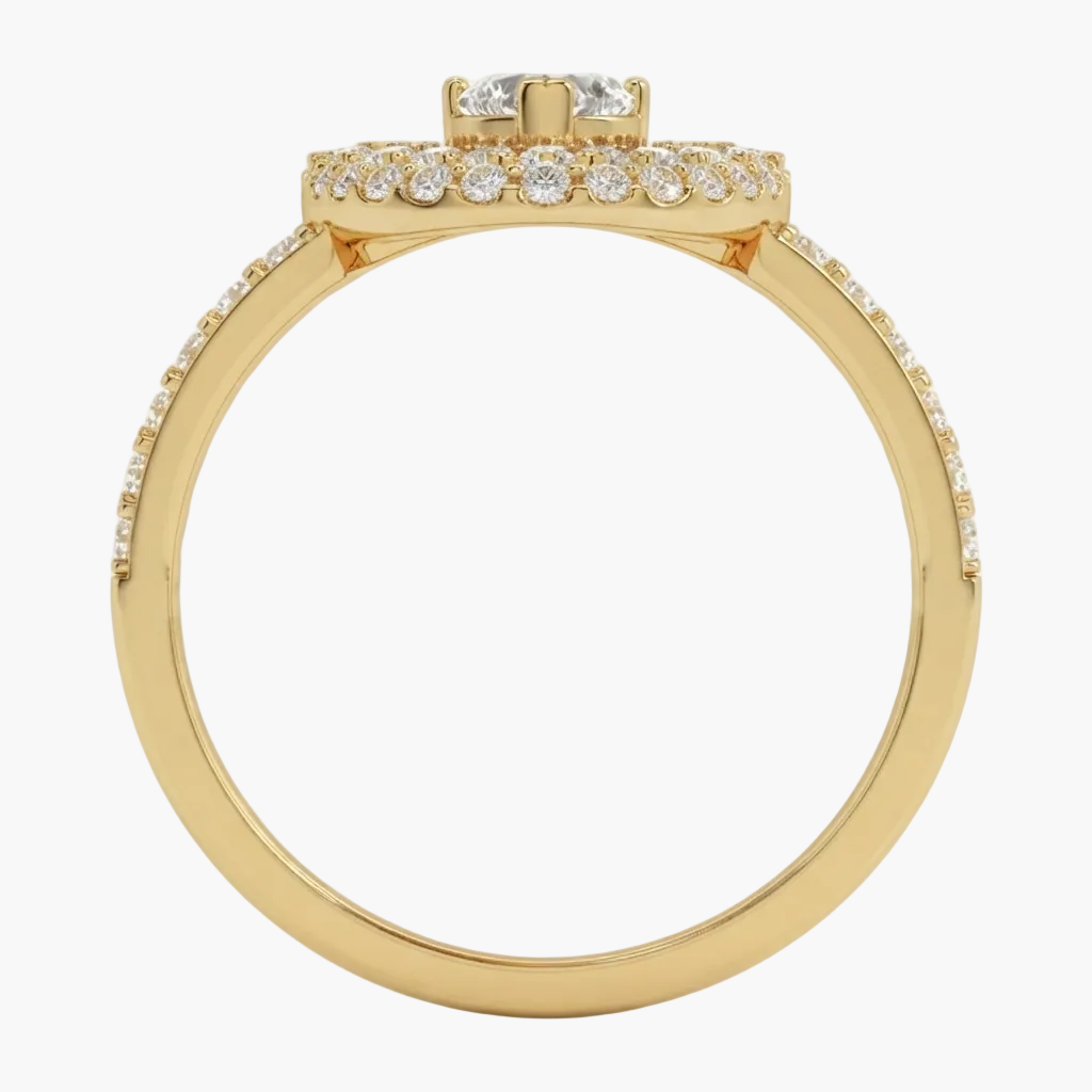 Romantic Floating Heart Diamond Ring