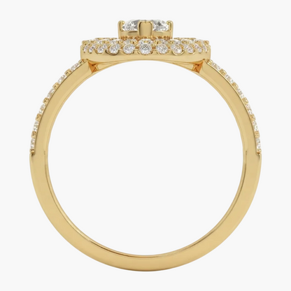 Romantic Floating Heart Diamond Ring