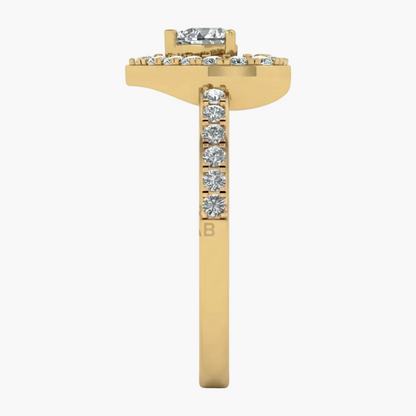 Romantic Floating Heart Diamond Ring
