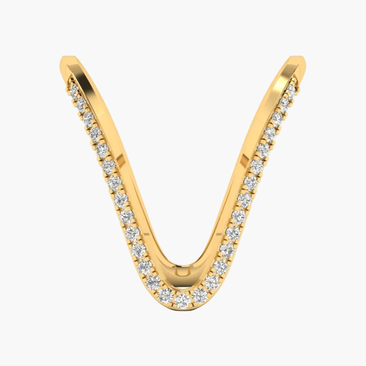 Wavy Asymmetric Pave Diamond Ring
