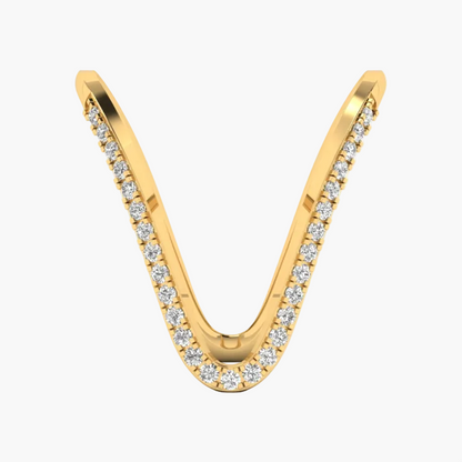 Wavy Asymmetric Pave Diamond Ring
