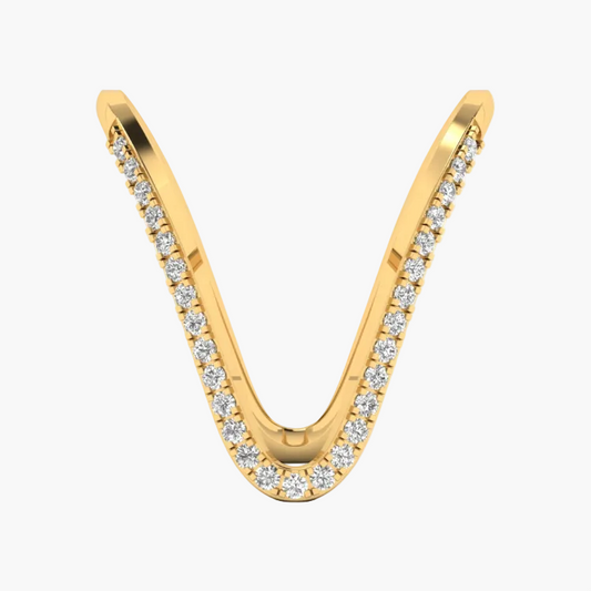 Wavy Asymmetric Pave Diamond Ring