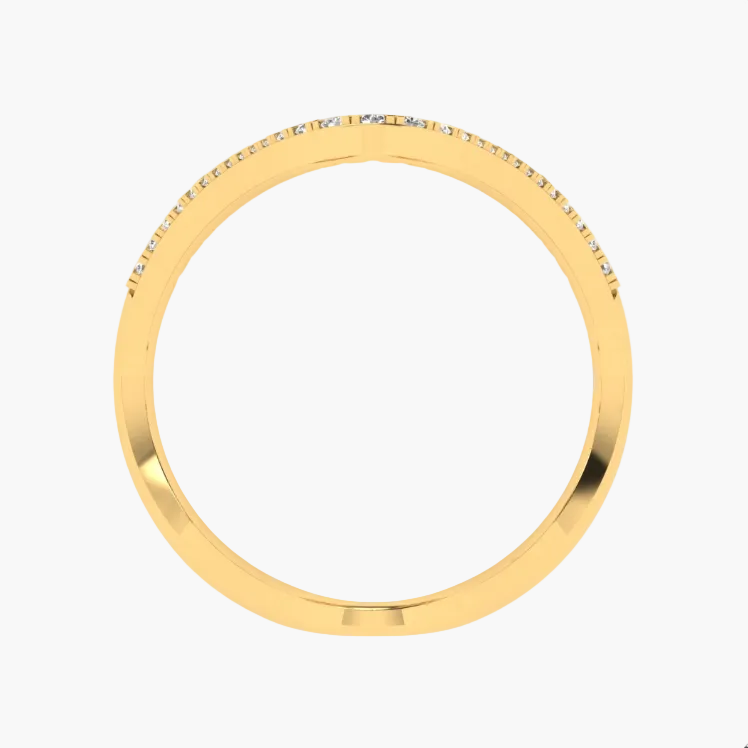 Wavy Asymmetric Pave Diamond Ring