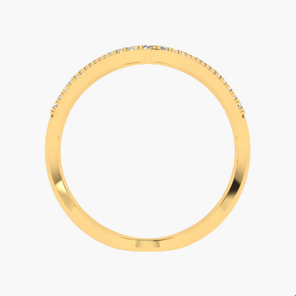 Wavy Asymmetric Pave Diamond Ring