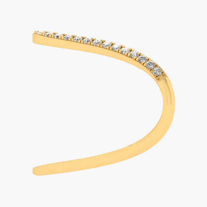 Wavy Asymmetric Pave Diamond Ring