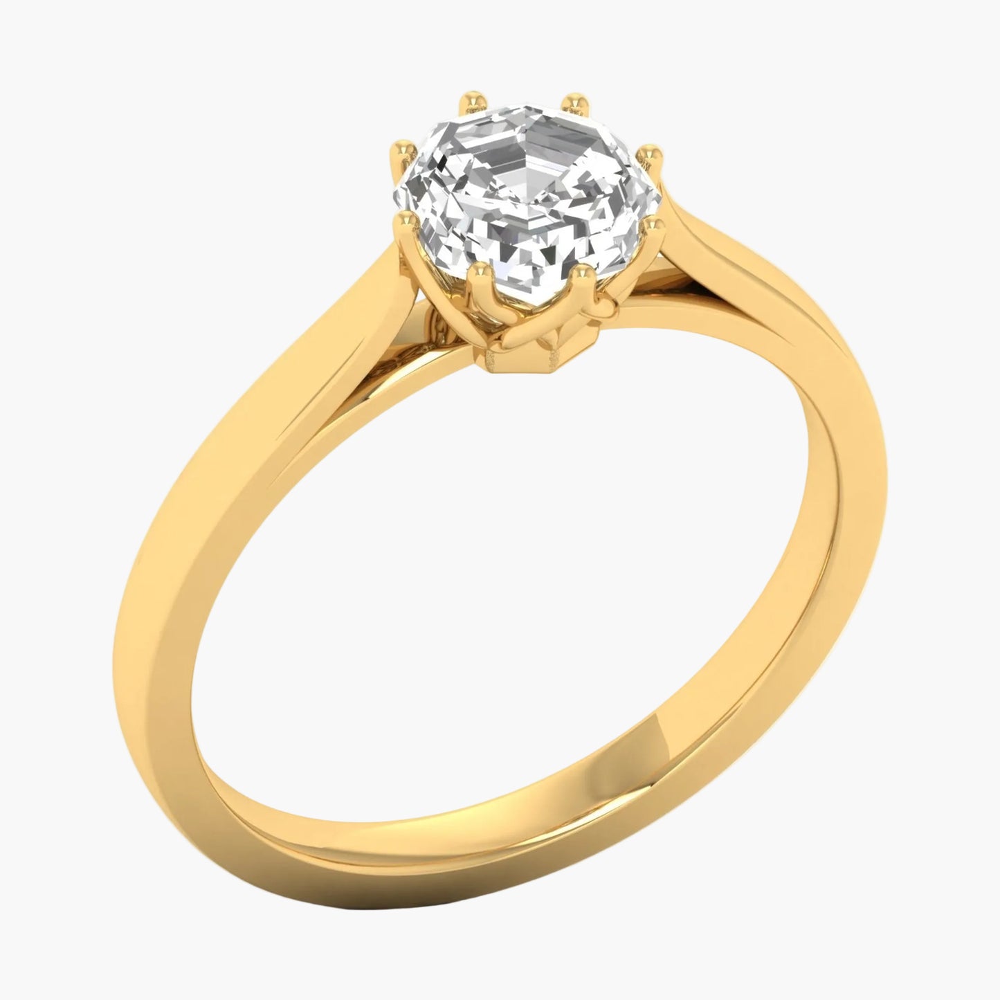 Gold ring with a diamond on a white background, branded 'Green Lab'.