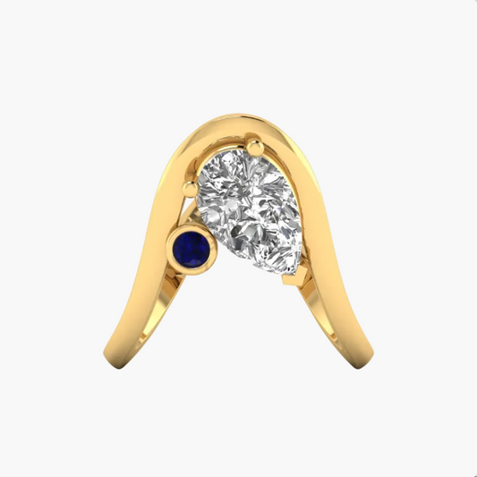 Sapphire Wave Bypass Diamond Ring