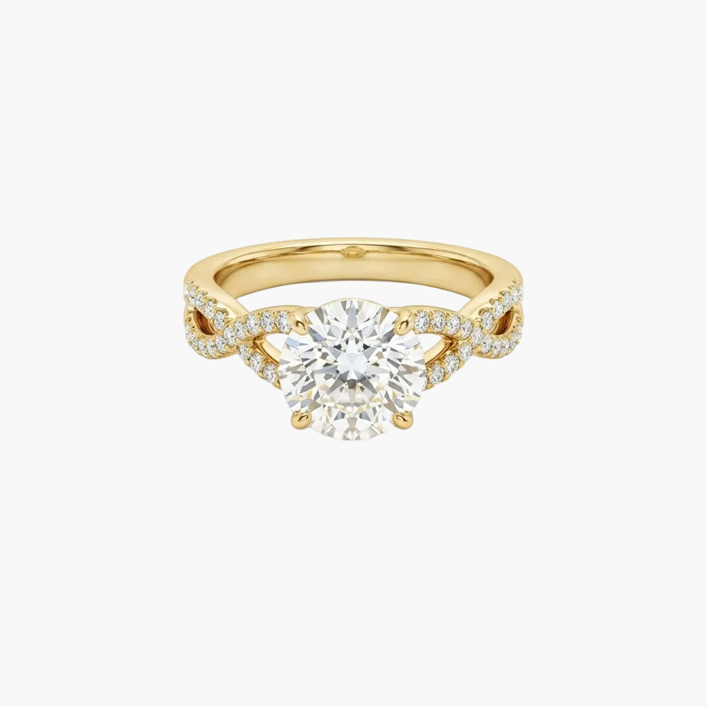 Crossover Shank Pave Accents Diamond Ring