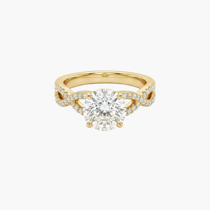 Crossover Shank Pave Accents Diamond Ring