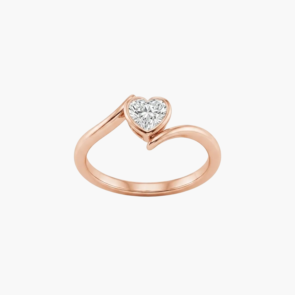Heart-Cut Bezel-Set Solitaire Ring