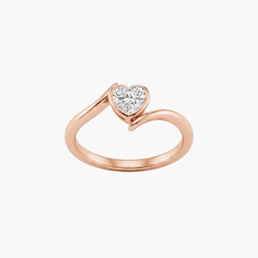 Heart-Cut Bezel-Set Solitaire Ring