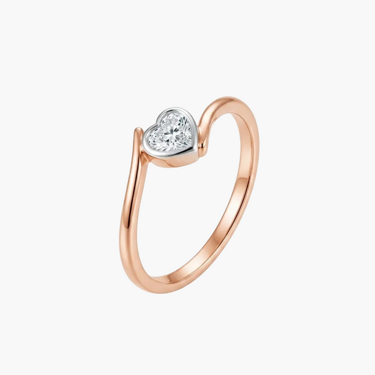 Heart-Cut Bezel-Set Solitaire Ring