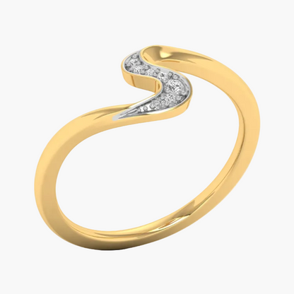 Elegant Flowing Sweep Diamond Ring