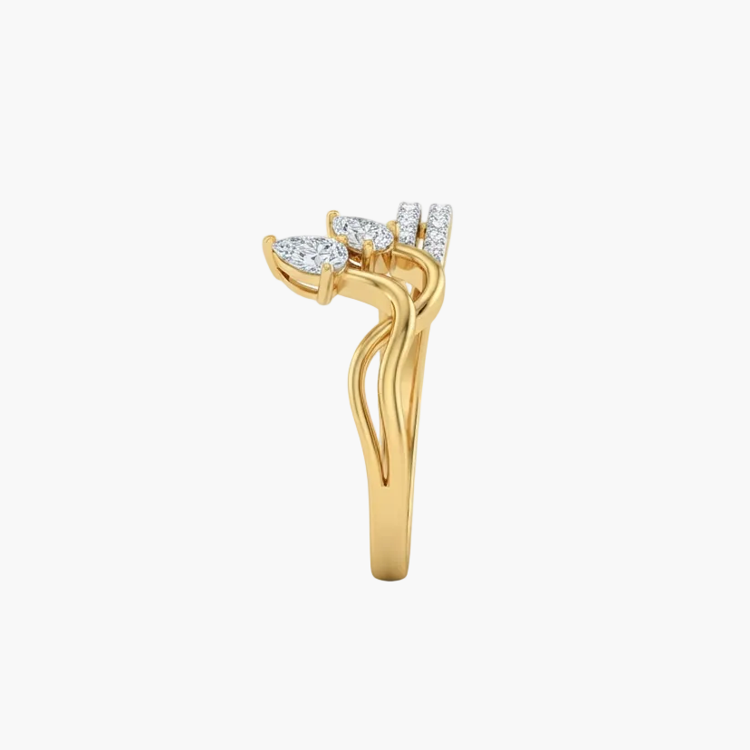 Dual Pear-Cut Diamond Toi et Moi Ring