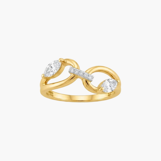 Elegance Intertwined Pear-Cut Diamond Statement Ring