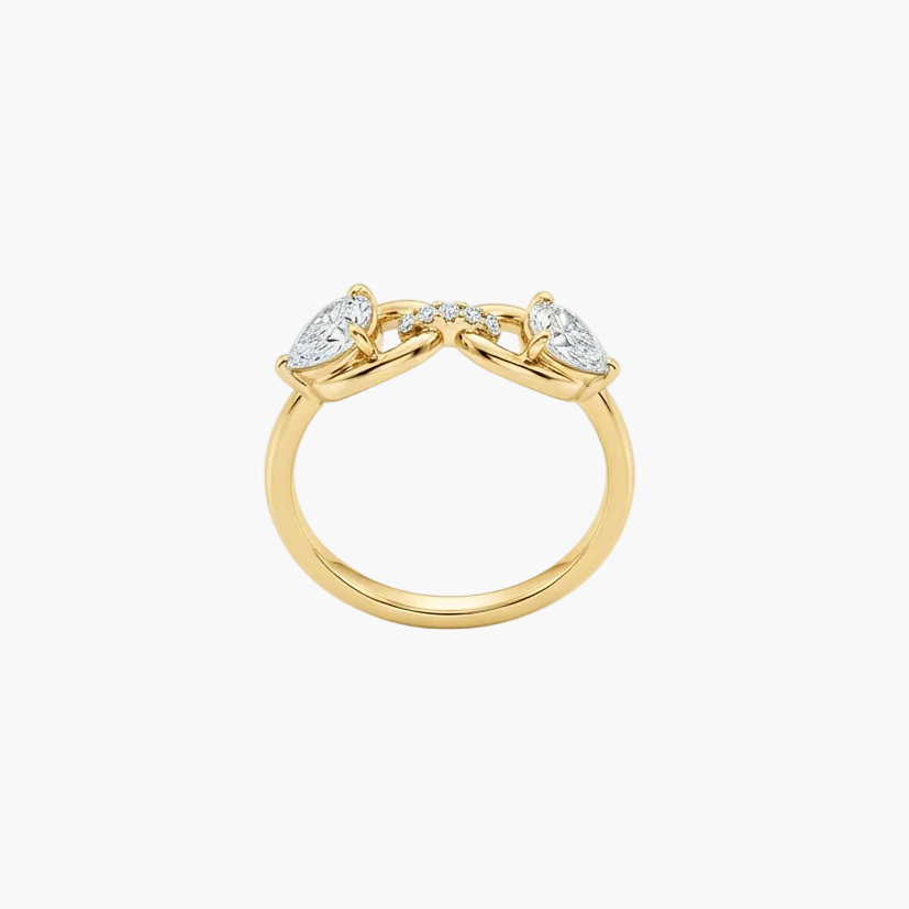 Elegance Intertwined Pear-Cut Diamond Statement Ring