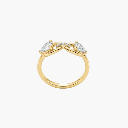 Elegance Intertwined Pear-Cut Diamond Statement Ring