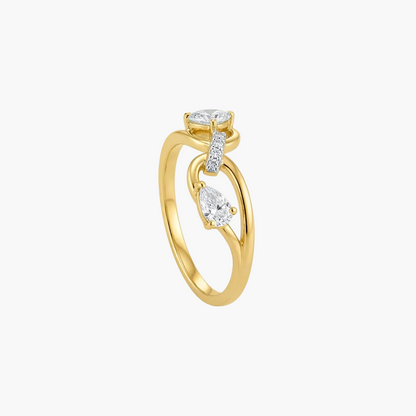 Elegance Intertwined Pear-Cut Diamond Statement Ring