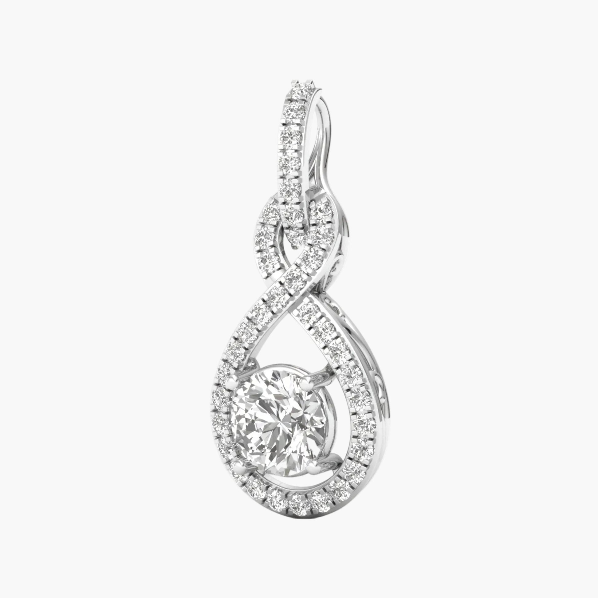 Silver pendant with a central gemstone on a white background